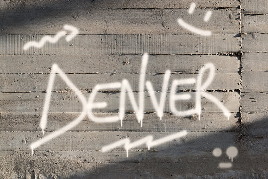 Denver Word Graffiti Painted on Wall