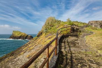 Fototapeta na wymiar Viewpoint of the ocean coast at Sao Rogue on the Sao Miguel Island