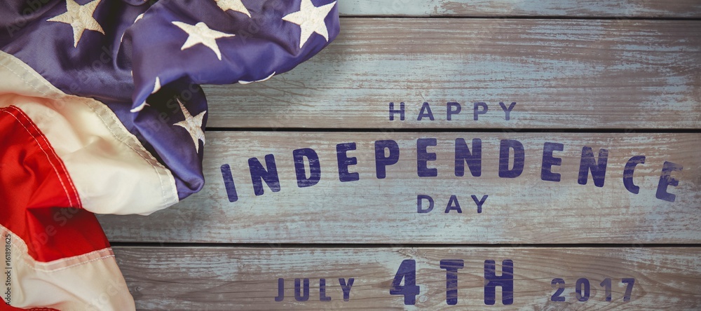 Poster composite image of happy 4th of july text on white background