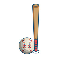 baseball bat and ball equipment isolated icon vector illustration design