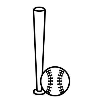 baseball bat and ball equipment isolated icon vector illustration design