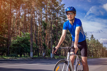 Biker riding down the highway