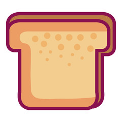 delicious slices bread isolated icon vector illustration design