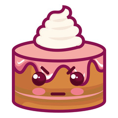 sweet cake kawaii character vector illustration design