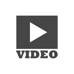 Flat design play video icon vector illustration 