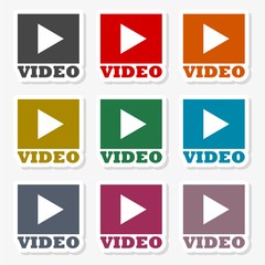 Flat design play video icon vector illustration 