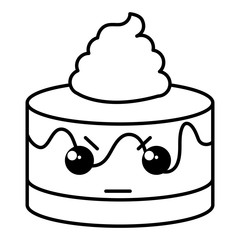 sweet cake kawaii character vector illustration design