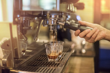 Barista Cafe Making Coffee Preparation Service on coffee machine
