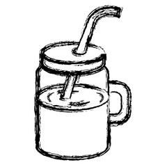 jar with juice fruit vector illustration design