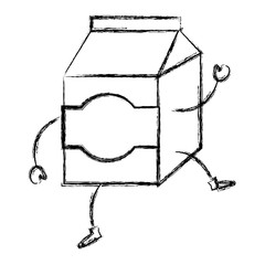 milk box kawaii character vector illustration design