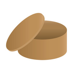 carton box in circle shape icon over white background vector illustration
