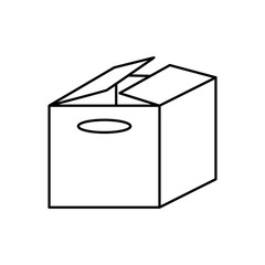 carton box icon over white background vector illustration