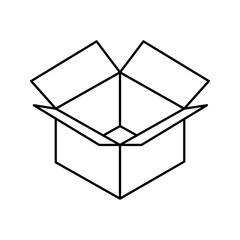 opened carton box icon over white background vector illustration