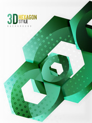 Vector 3d hexagon background