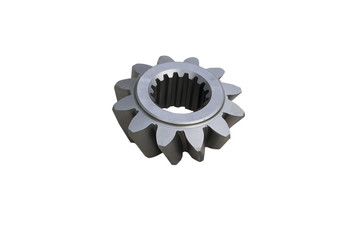 gear with large teeth and internal splines on an isolated white background