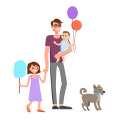 Happy dad and family