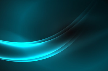 Vector glowing wave, smoke