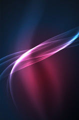 Vector glowing wave, smoke