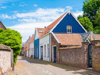 Fototapeta na wymiar Streetscene in old town of Wijk bij Duurstede, Netherlands
