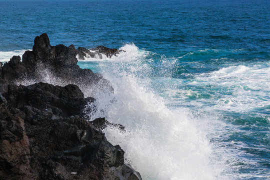 Wild Coast At Lagoa On Sao Miguel Island