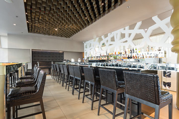 Hotel lobby cafe interior