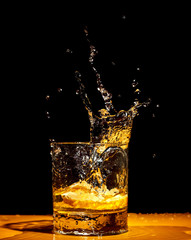 Spray from the glass