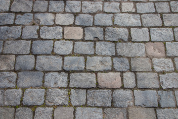 Cobblestone street, close up. Background/texture.