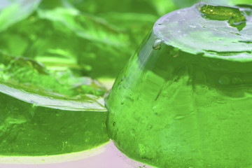 Green jello dessert