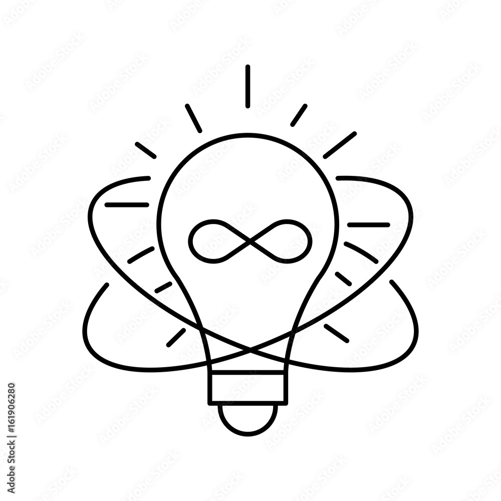 Aufkleber lamp line icon on white background. idea symbol. isolated vector lined illustration for web or app d