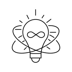 Lamp line icon on white background. Idea symbol. Isolated vector lined illustration for web or app design.