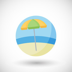 Obraz premium Beach umbrella vector flat icon set