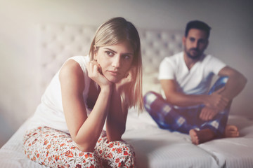 Woman and man having conflict and going through crisis