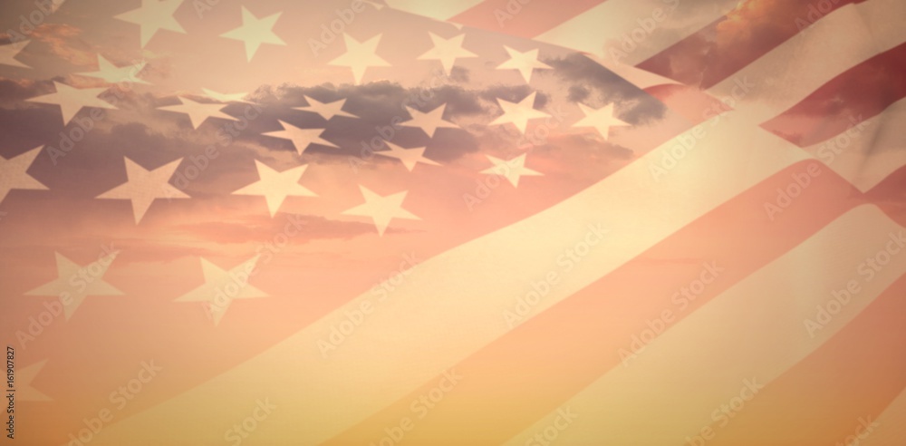 Poster composite image of close up of the us flag