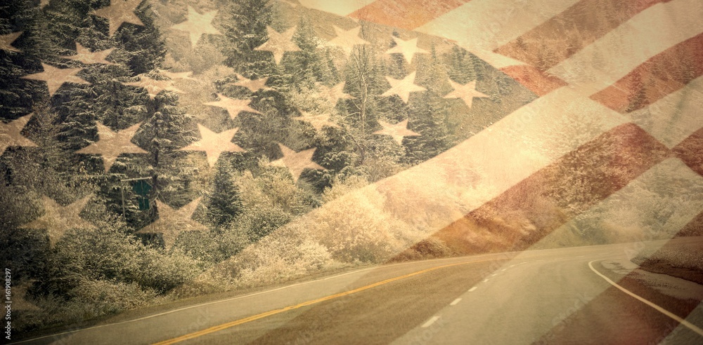 Poster composite image of close up of the us flag