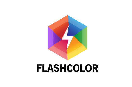 Flash Color Logo Design Illustration