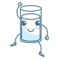 milk cup kawaii character vector illustration design