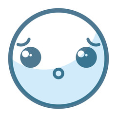emoticon confused face kawaii character icon vector illustration design
