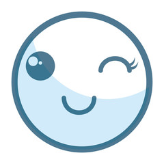 emoticon face kawaii character icon vector illustration design