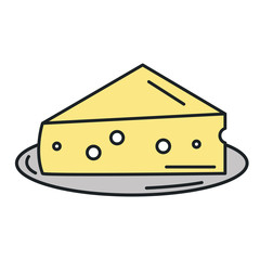 fresh cheese piece icon vector illustration design