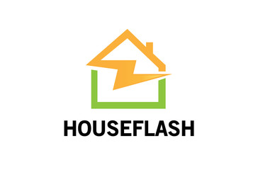 House Flash Logo Design Illustration