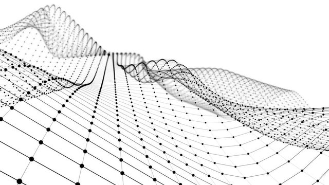 Abstract wave three-dimensional animation of the skeleton model