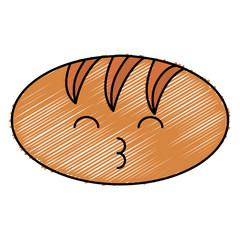 delicious bread kawaii character vector illustration design
