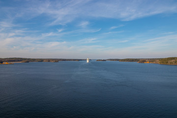 Cruise ship in the Stockholm archipelago in Sweden.