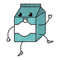 milk box kawaii character vector illustration design
