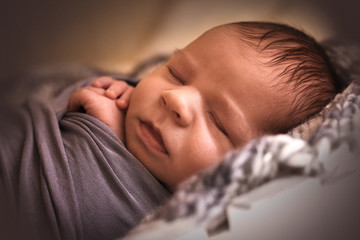 Sleeping newborn boy
