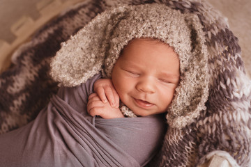 Sleeping newborn boy
