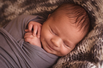 Sleeping newborn boy
