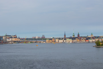 Fototapeta premium The Stockholm Old Town(Gamla Stan) seen from the fjord. Stockholm is the capital of Sweden.