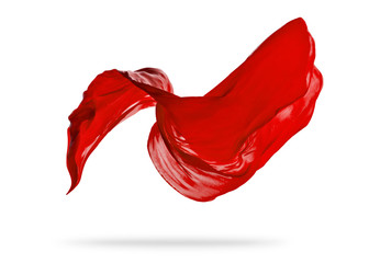 Smooth elegant red cloth on white background