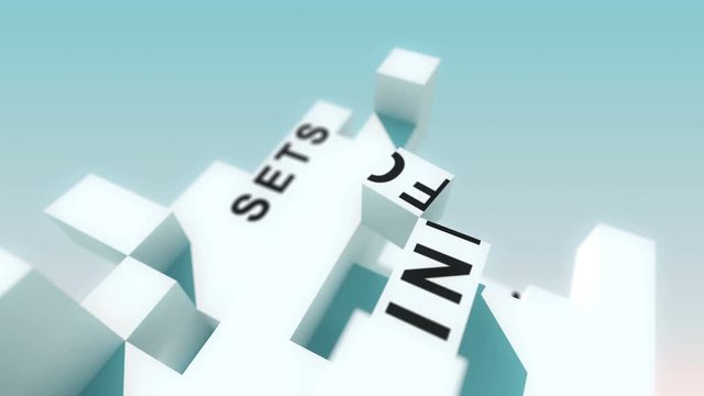 Database words animated with cubes second version 